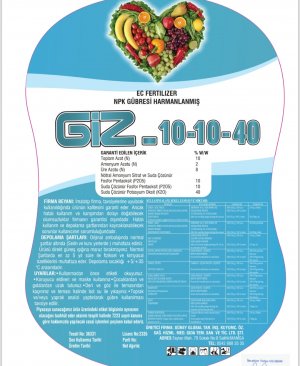 GİZ- 10-10-40 +  1 KG TOZ YAPRAK GÜBRESİ
